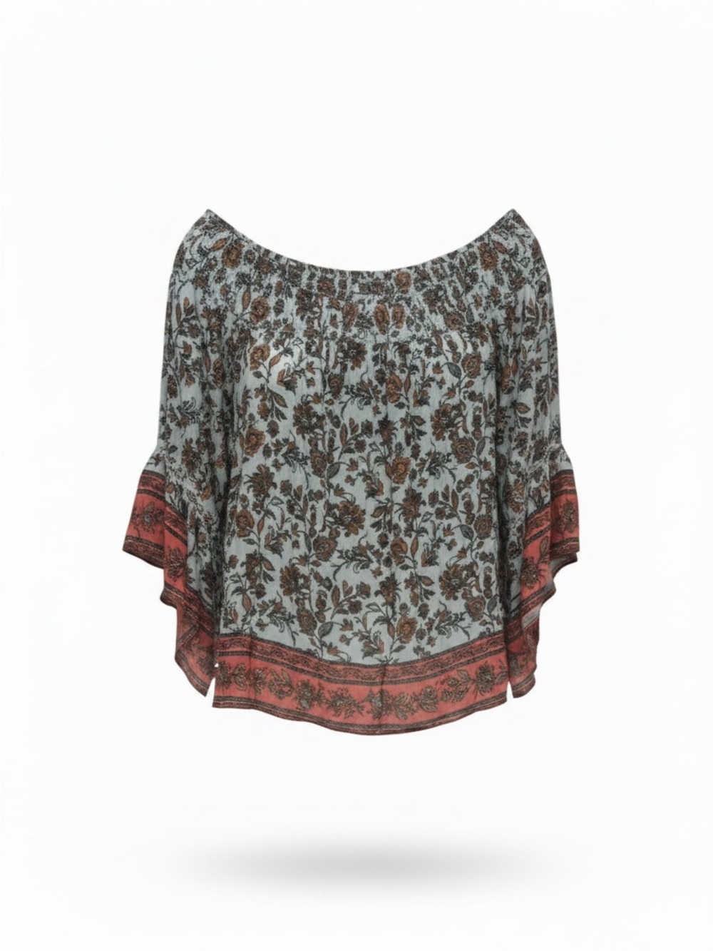 Boho Floral Off-Shoulder Top. Great fall colors.